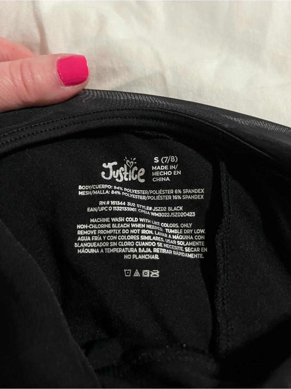 Justice gymnastics leotard size 6/7